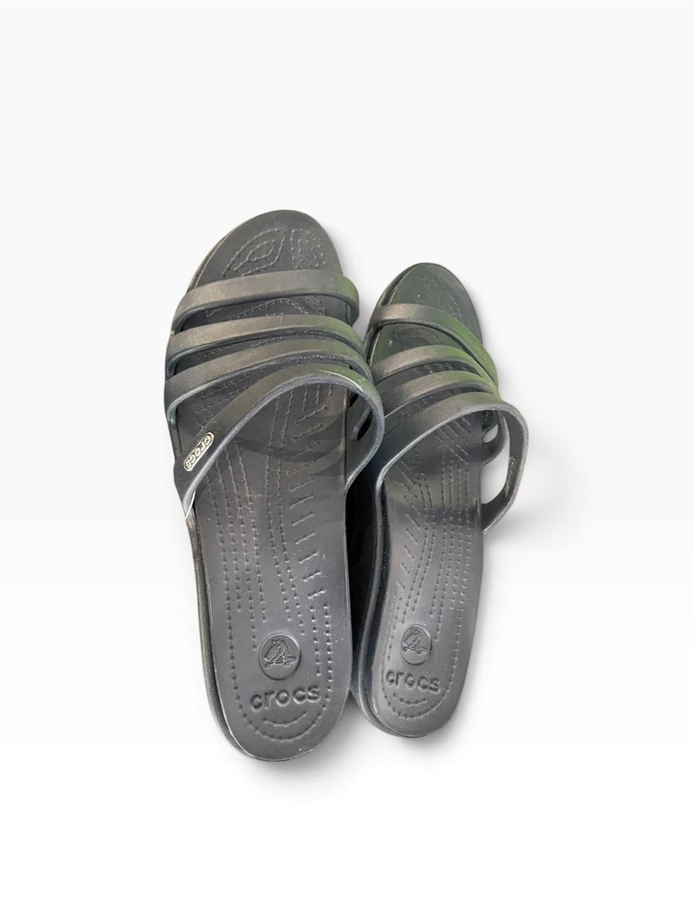 CROCS Women's Black Multi-Strap Slide Sandals